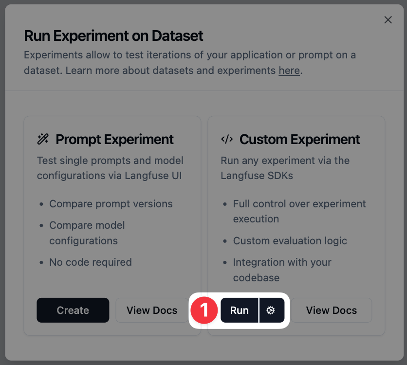 New Experiment Button